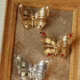 Vintage - Inspired Butterfly Brooch with Pearl & Red Agate - floysun