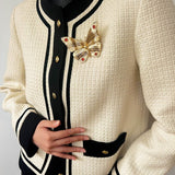 Vintage - Inspired Butterfly Brooch with Pearl & Red Agate - floysun