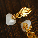Vintage - Inspired Crystal Flame Heart Earrings - floysun