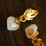 Vintage - Inspired Crystal Flame Heart Earrings - floysun