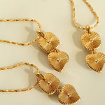 Vintage - Inspired Double Stone Heart & Square Pendant Necklace - floysun