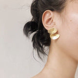 Vintage - Inspired Matte 925 Sterling Silver Folded Paper Fan Earrings - floysun