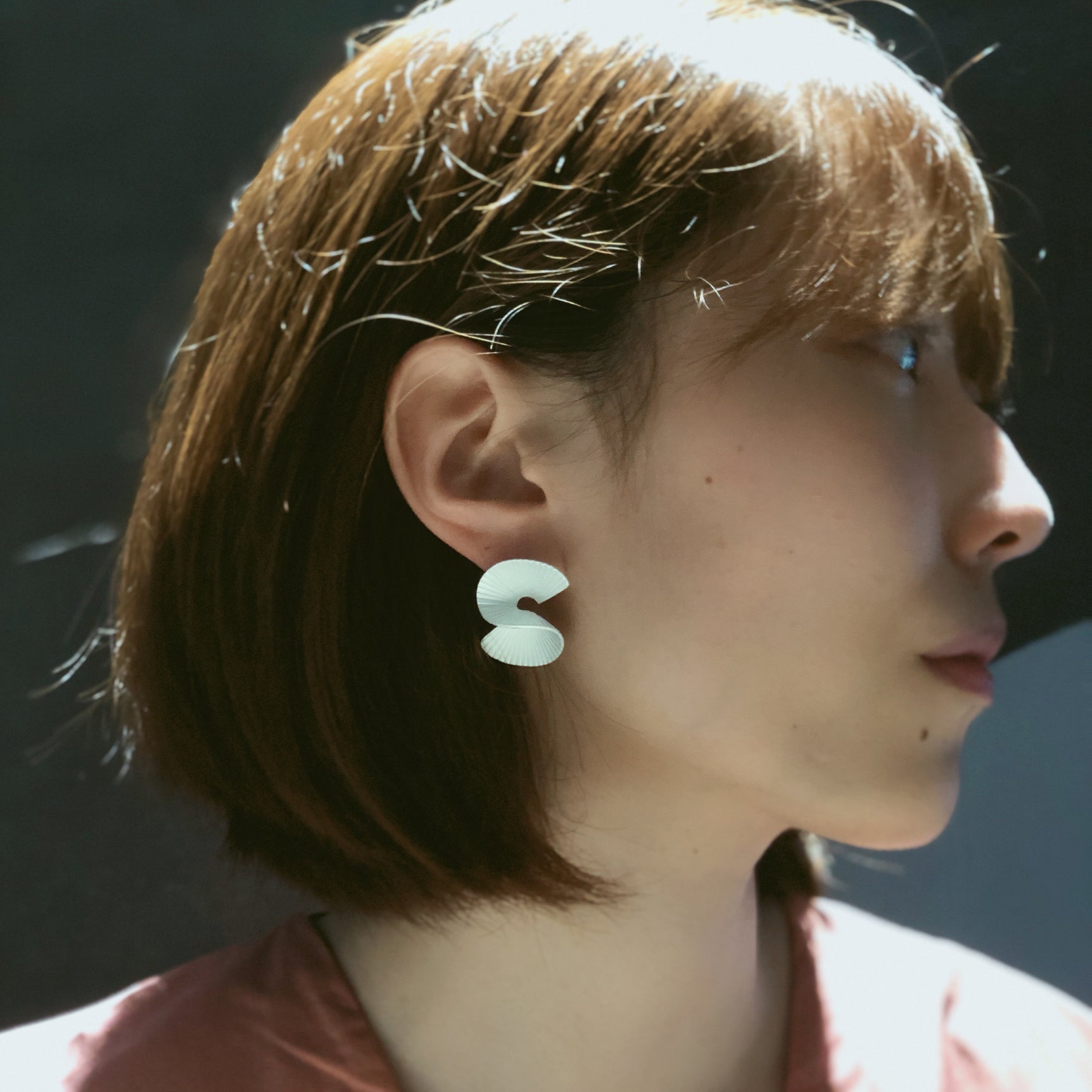 Vintage - Inspired Matte 925 Sterling Silver Folded Paper Fan Earrings - floysun