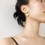 Vintage - Inspired Matte 925 Sterling Silver Folded Paper Fan Earrings - floysun