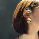 Vintage - Inspired Matte 925 Sterling Silver Folded Paper Fan Earrings - floysun