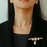 Vintage - Inspired Round Pearl Stud Earrings - floysun