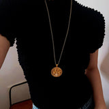 Vintage - Inspired White Crystal Clover Compass Long Necklace - floysun