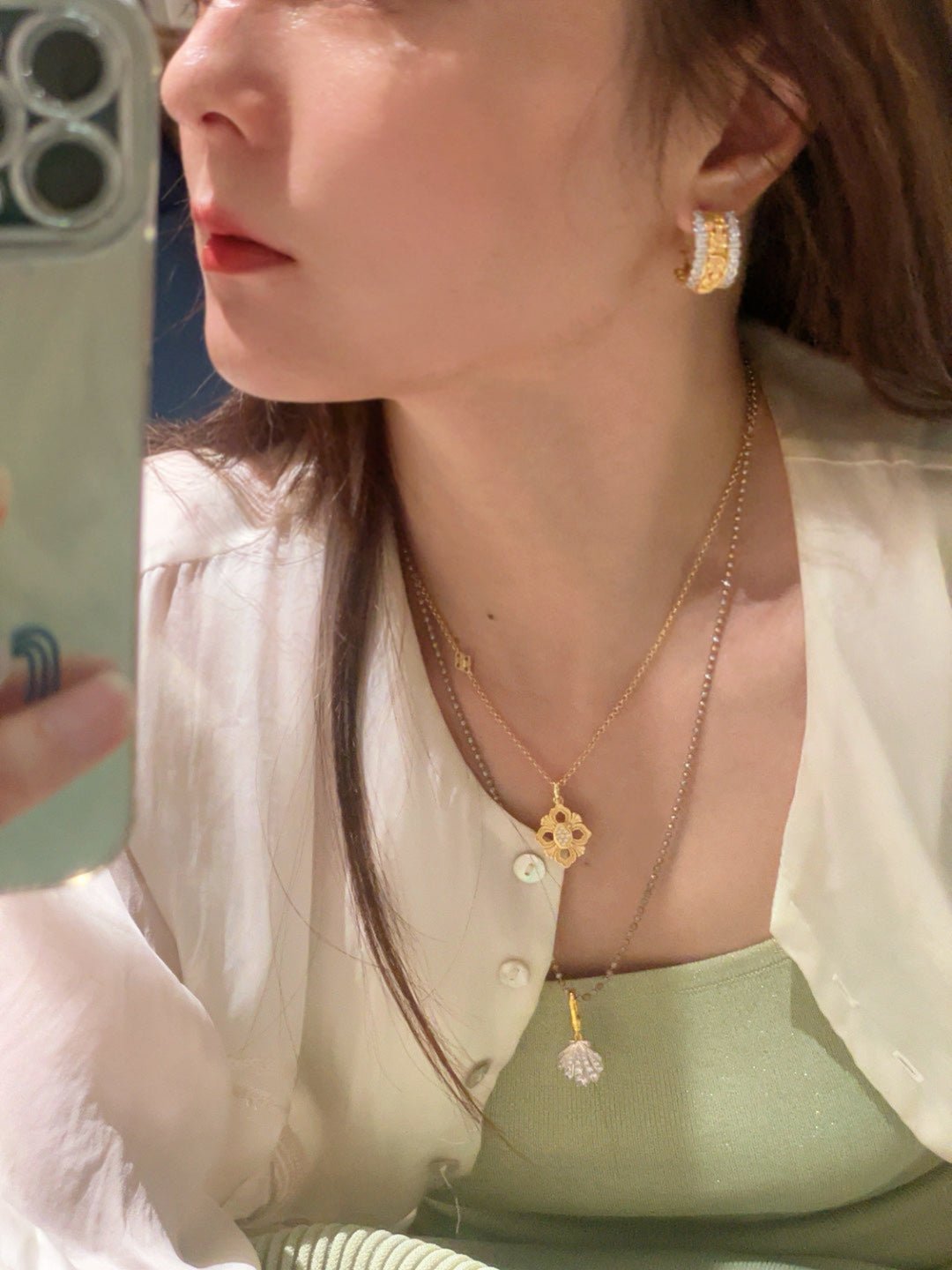 Vintage - Inspired Wide Hoop Earrings with Sparkling Stones - floysun