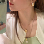 Vintage - Inspired Wide Hoop Earrings with Sparkling Stones - floysun