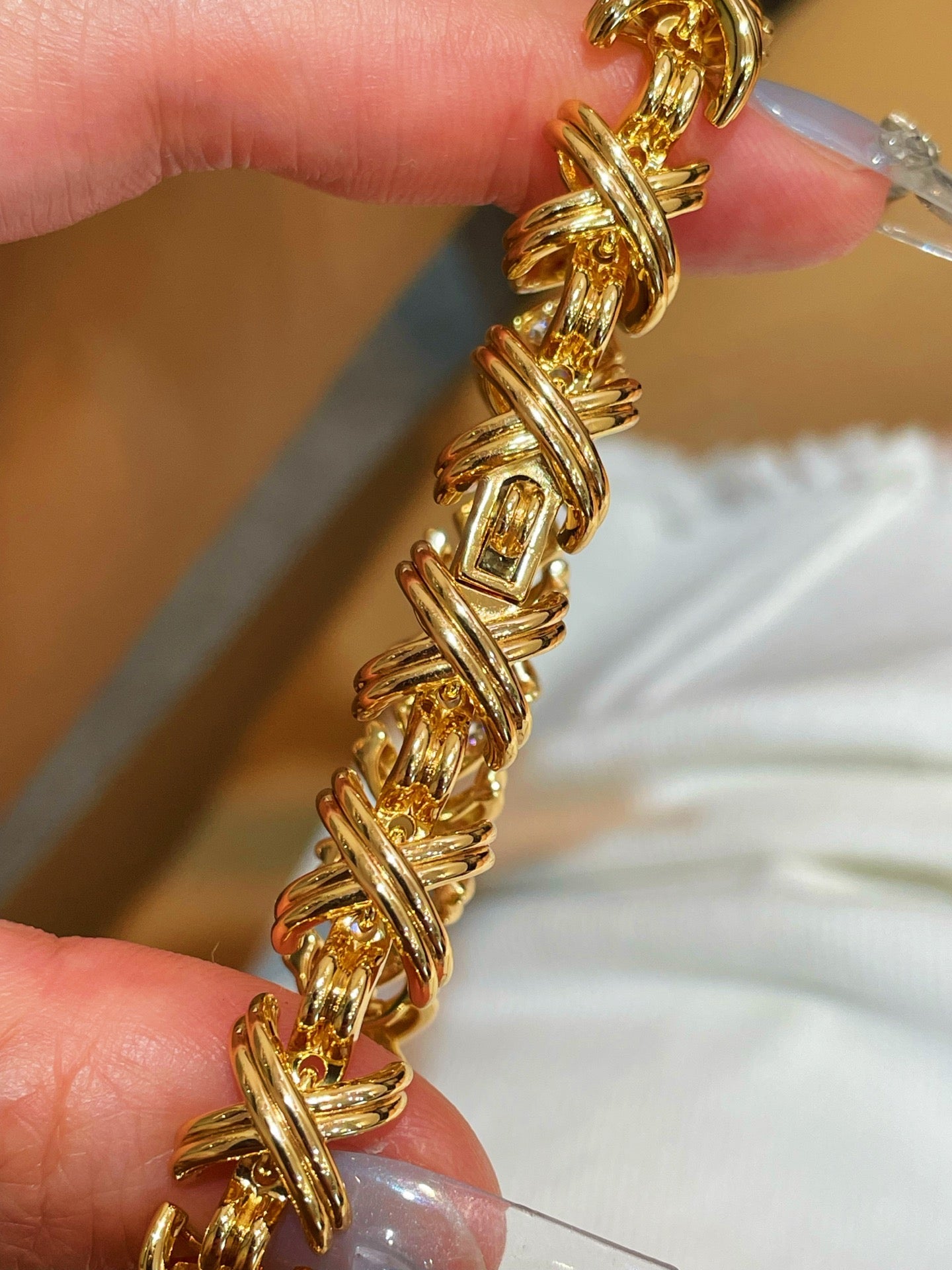 Vintage Intertwined Knot Lab-Grown Diamond Bracelet - floysun
