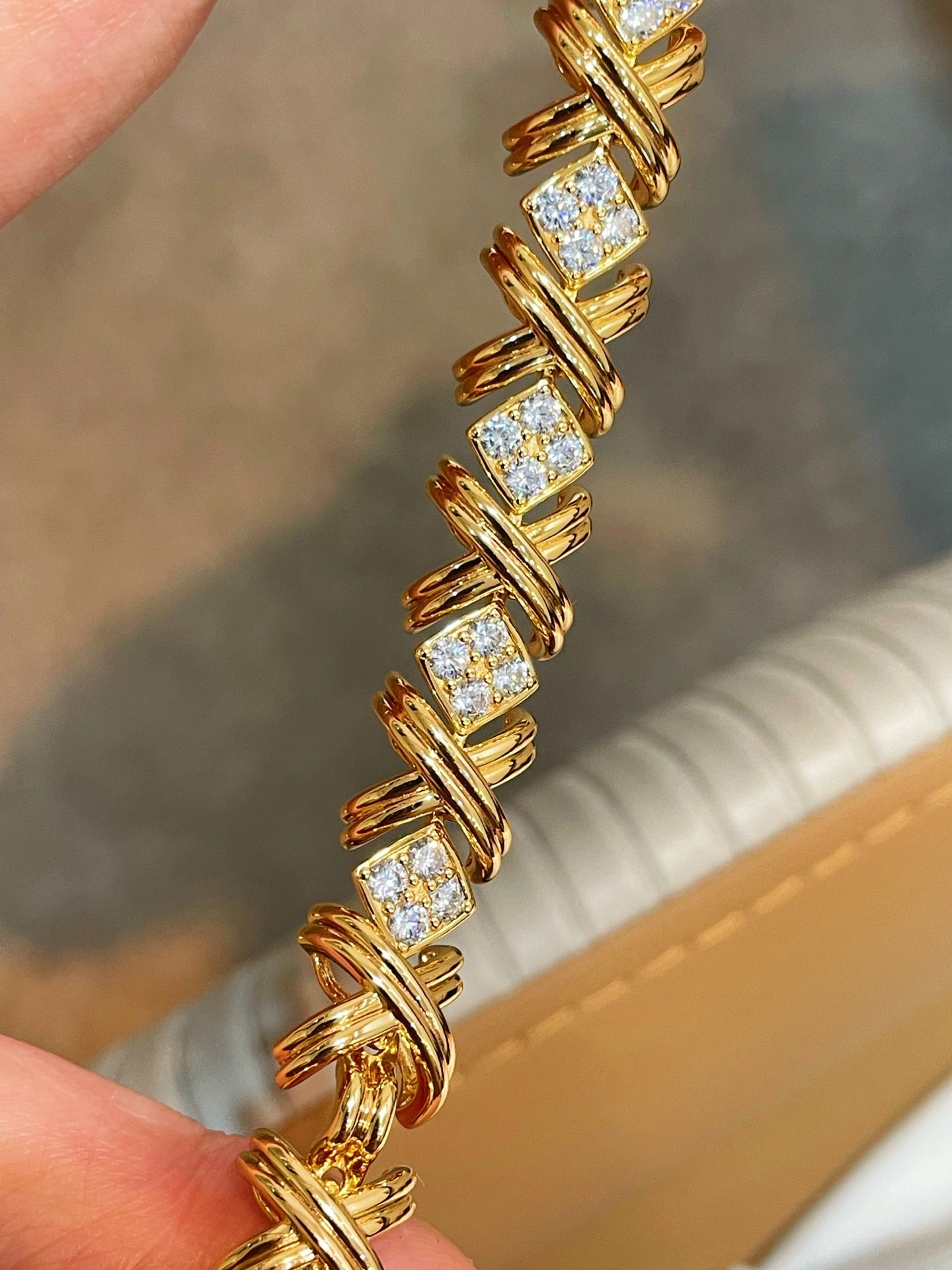 Vintage Intertwined Knot Lab-Grown Diamond Bracelet - floysun
