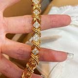 Vintage Intertwined Knot Lab-Grown Diamond Bracelet - floysun