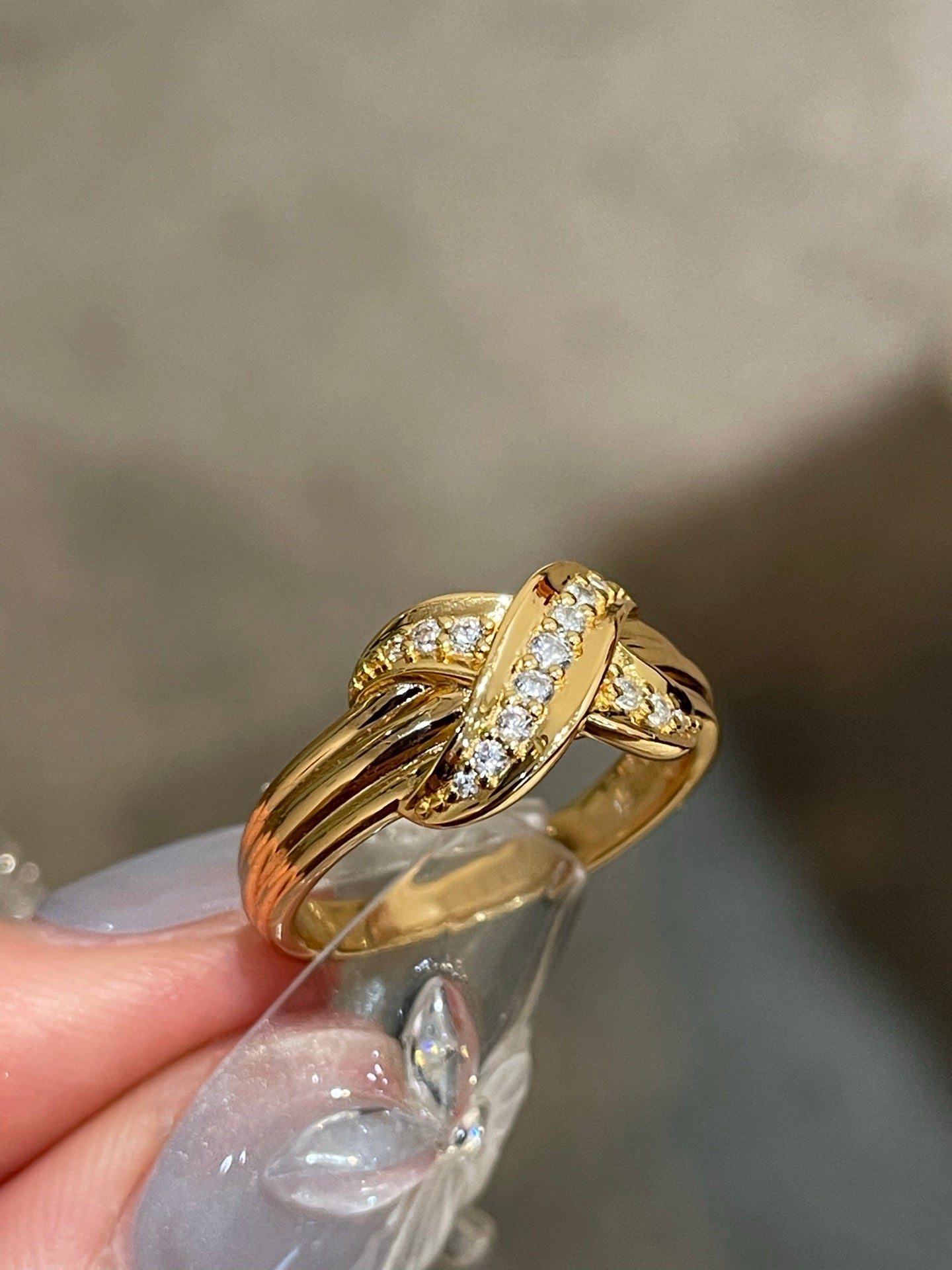Vintage Intertwined Knot Lab-Grown Diamond Ring - floysun