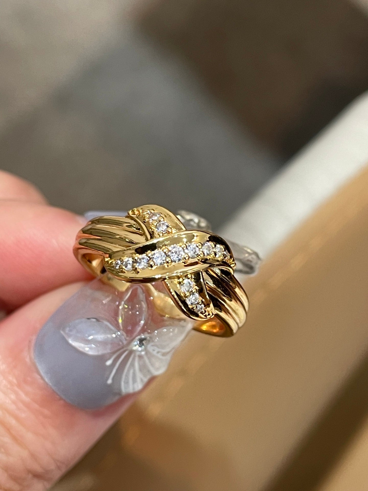 Vintage Intertwined Knot Lab-Grown Diamond Ring - floysun