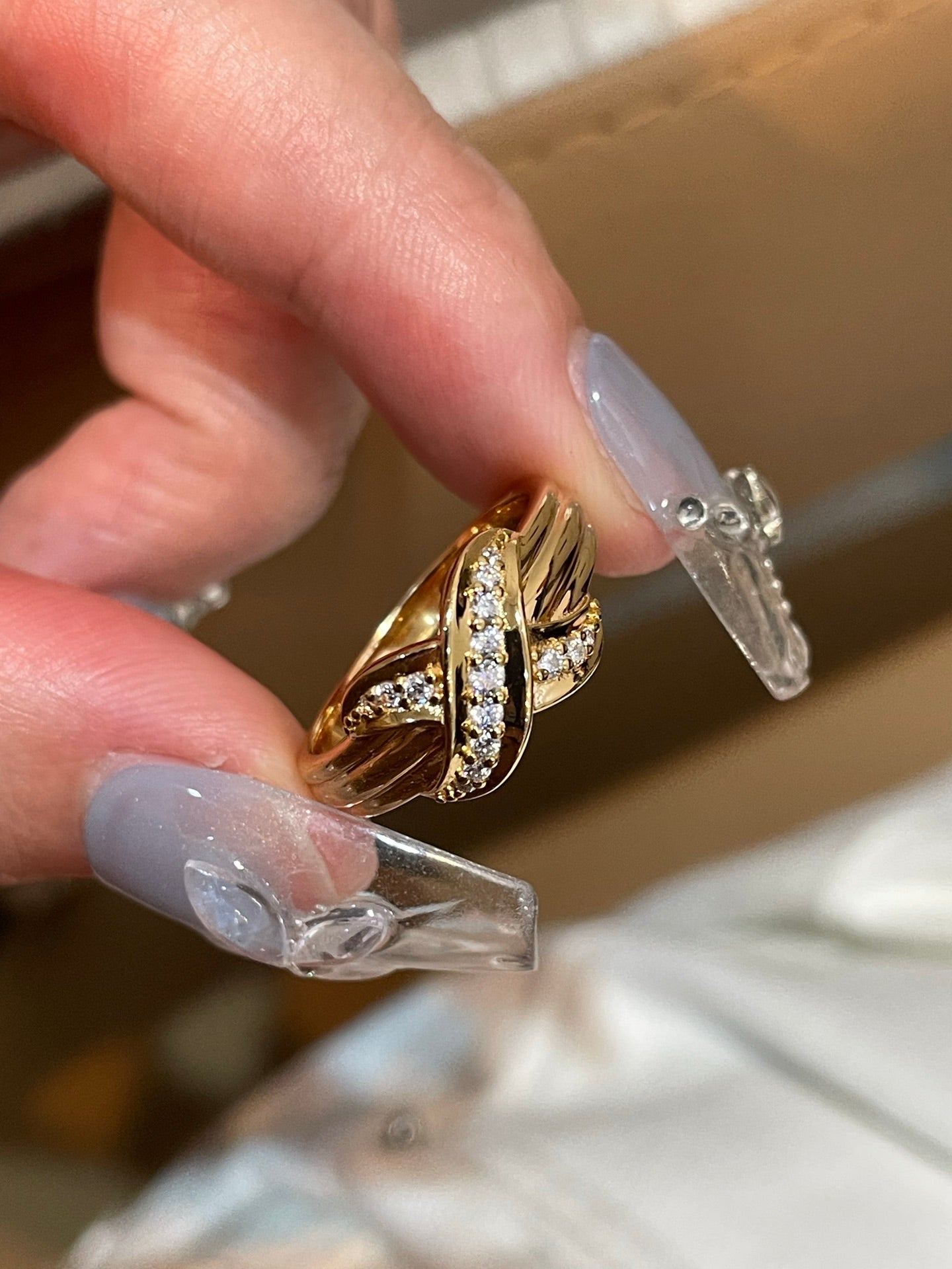 Vintage Intertwined Knot Lab-Grown Diamond Ring - floysun