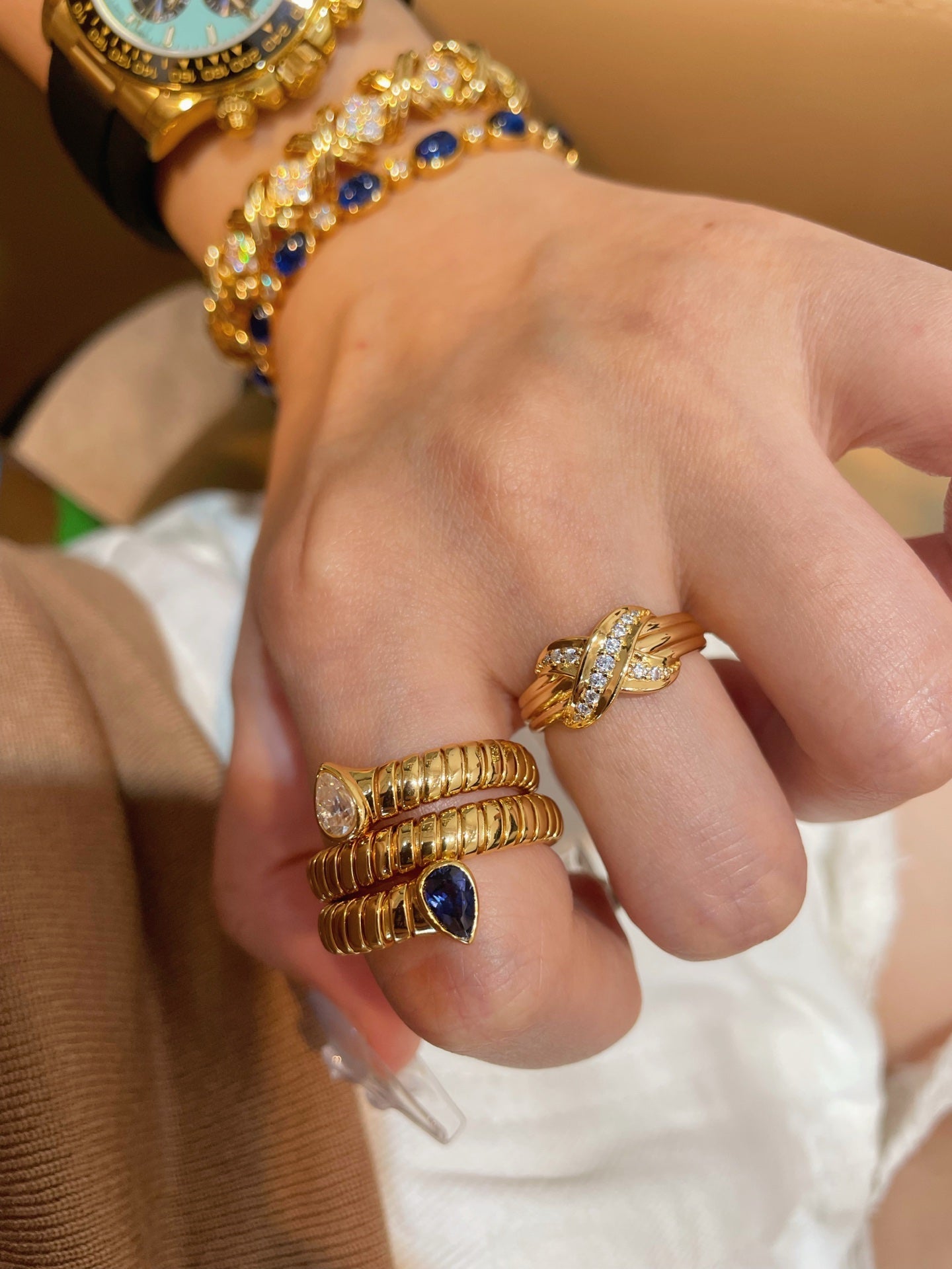Vintage Intertwined Knot Lab-Grown Diamond Ring - floysun