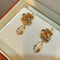 Vintage Intertwined Knot Teardrop Lab-Grown Diamond Drop Earrings - floysun