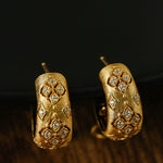 Vintage Italian Brushed Clover Earrings - floysun