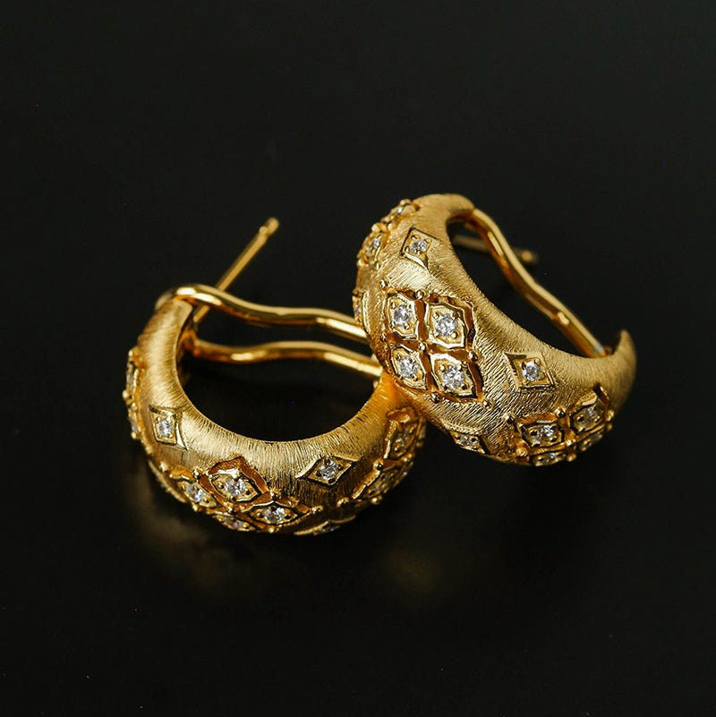 Vintage Italian Brushed Clover Earrings - floysun