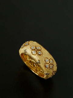 Vintage Italian Brushed Clover Ring - floysun