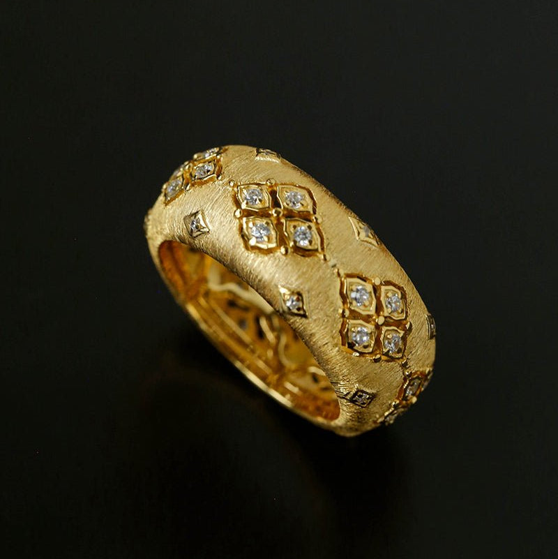Vintage Italian Brushed Clover Ring - floysun