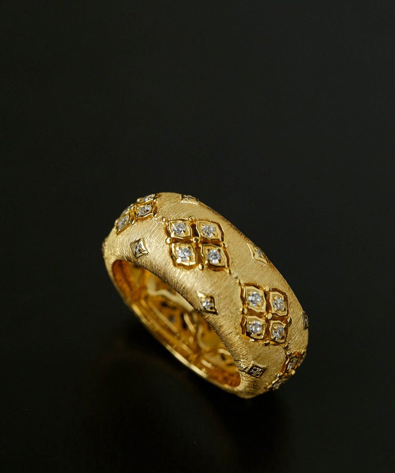 Vintage Italian Brushed Clover Ring - floysun