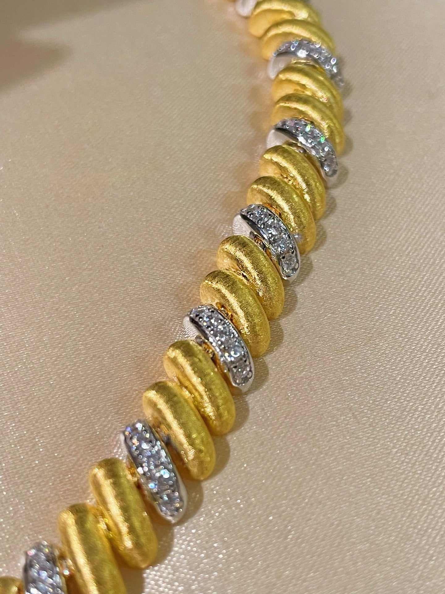 Vintage Italian Brushed Two-Tone Bracelet - floysun