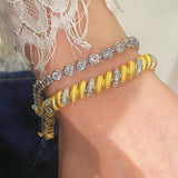Vintage Italian Brushed Two-Tone Bracelet - floysun