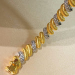 Vintage Italian Brushed Two-Tone Bracelet - floysun