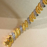 Vintage Italian Brushed Two-Tone Bracelet - floysun