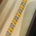 Vintage Italian Brushed Two-Tone Bracelet - floysun