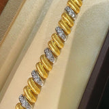 Vintage Italian Brushed Two-Tone Bracelet - floysun