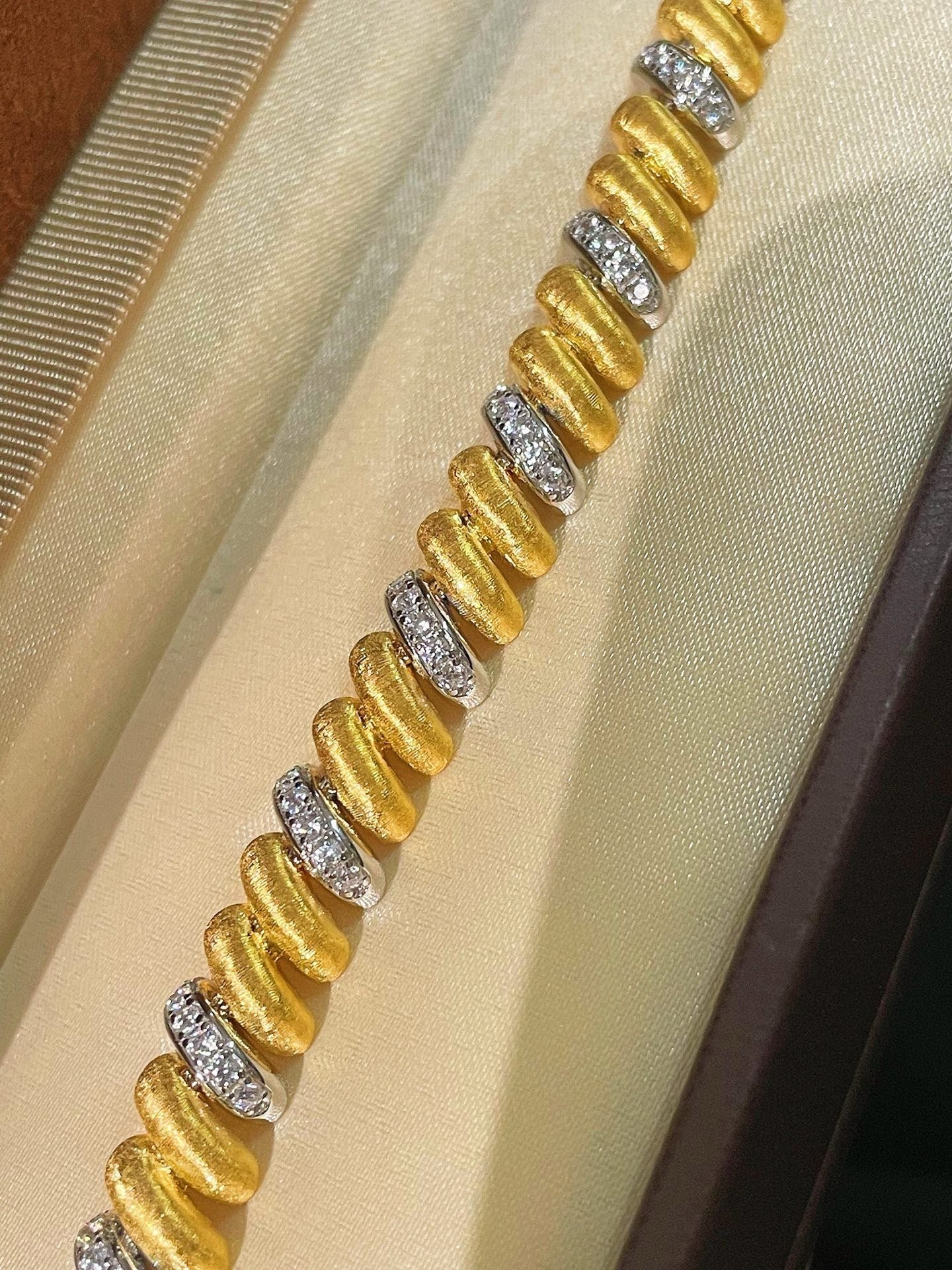 Vintage Italian Brushed Two-Tone Bracelet - floysun