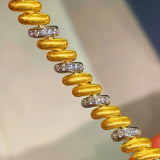 Vintage Italian Brushed Two-Tone Bracelet - floysun