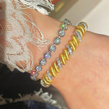 Vintage Italian Brushed Two-Tone Bracelet - floysun