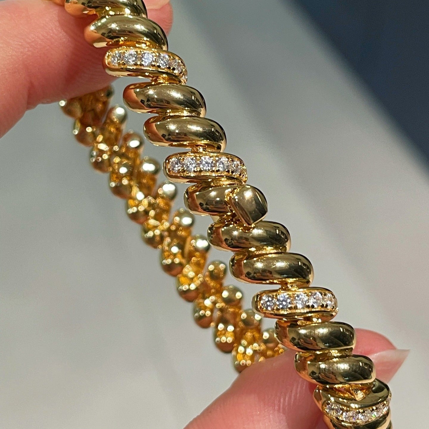 Vintage Italian Heavy Twisted Link Bracelet - floysun