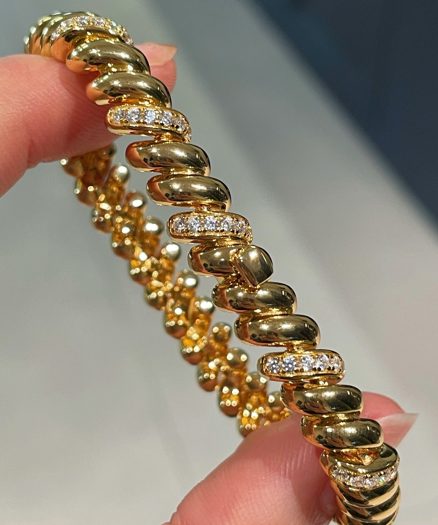 Vintage Italian Heavy Twisted Link Bracelet - floysun