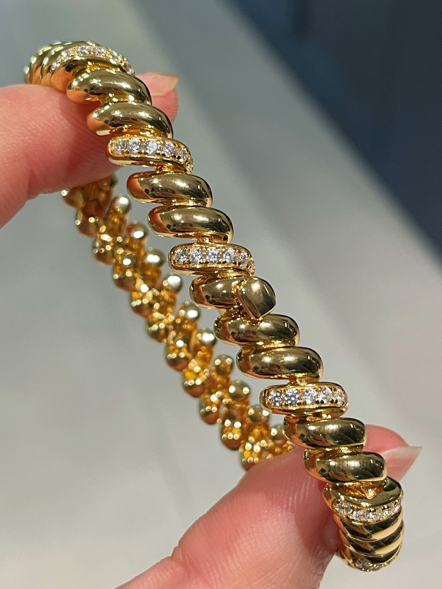 Vintage Italian Heavy Twisted Link Bracelet - floysun