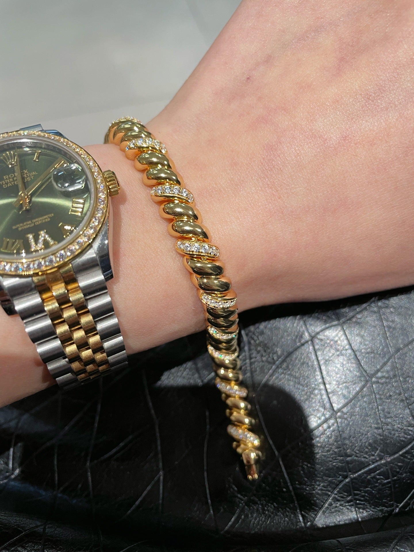 Vintage Italian Heavy Twisted Link Bracelet - floysun