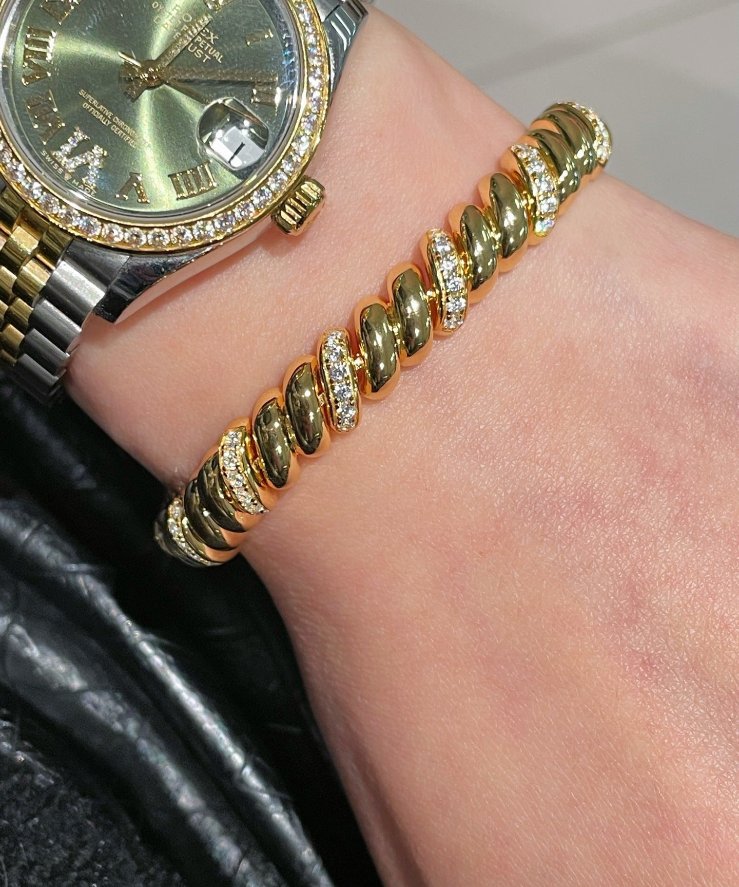 Vintage Italian Heavy Twisted Link Bracelet - floysun