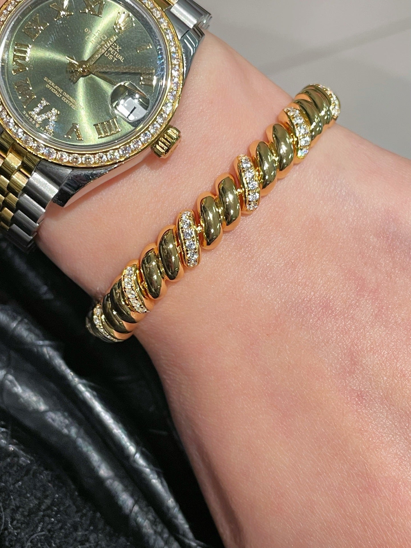 Vintage Italian Heavy Twisted Link Bracelet - floysun