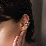 Vintage Japanese - Style 925 Silver Chunky C - Shaped Ear Cuff - floysun