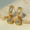 Vintage Lava Texture Cubic Zirconia Teardrop Drop Earrings - floysun