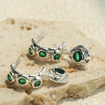Vintage Lava Texture Cubic Zirconia Teardrop Drop Earrings - floysun