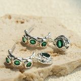 Vintage Lava Texture Cubic Zirconia Teardrop Drop Earrings - floysun
