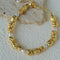 Vintage Lava Textured Gold Bean Freshwater Pearl Stack Bracelet - floysun