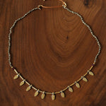 Gold-plated pyrite collarbone necklace by Floysun