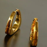 Vintage Leopard - Pattern Tiger’s Eye Hoop Earrings - floysun