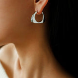 Vintage Leopard - Pattern Tiger’s Eye Hoop Earrings - floysun