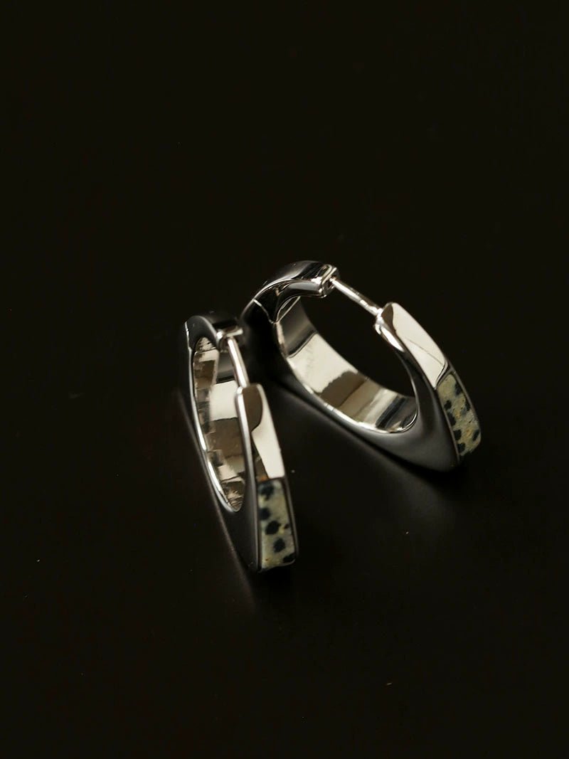 Vintage Leopard - Pattern Tiger’s Eye Hoop Earrings - floysun